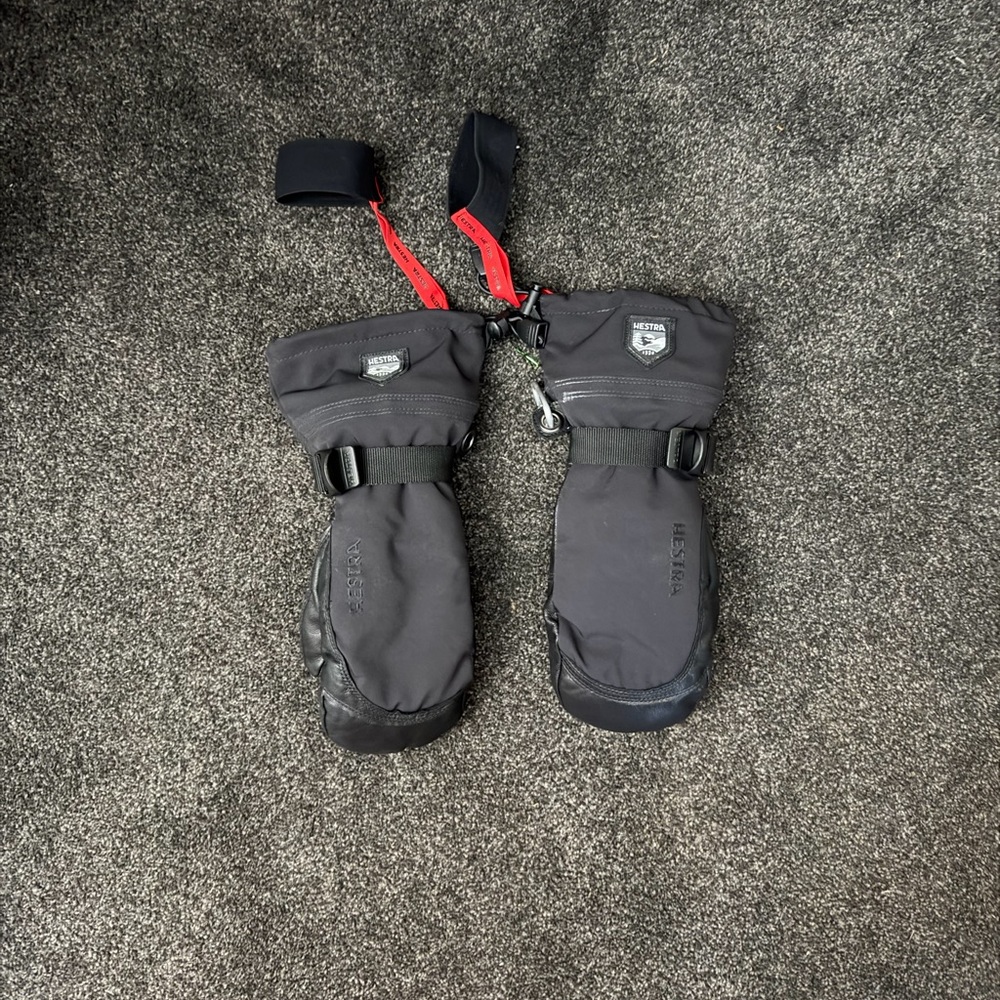 Hestra Black and Red Winter Mittens